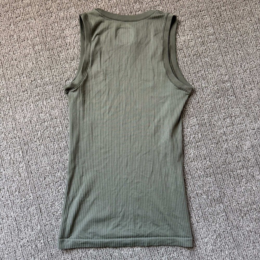 Athleta Renew CYA Length Ribbed Tank Laurel Olive Small - Picture 4 of 5